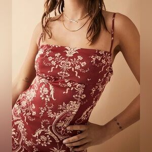 Urban Outfitters Red and Cream Maxi Dress